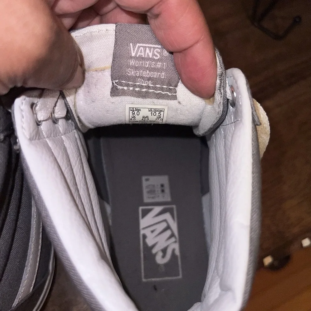 Vans Gray and White Sk8-Hi High-Top Sneakers